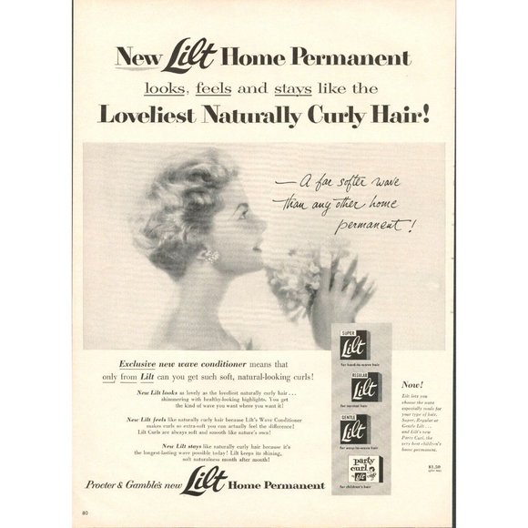 1954 LILT Home Permanent Vintage Print Ad, Proctor & Gamble (L5) - Picture 1 of 1